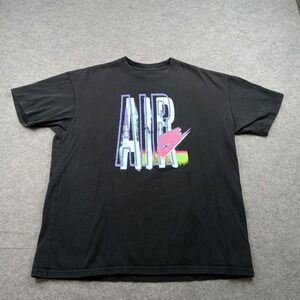 Nike Shirt Mens Large Black Air Logo Graphic The Nike Tee Tagless Sports‎ Cotton